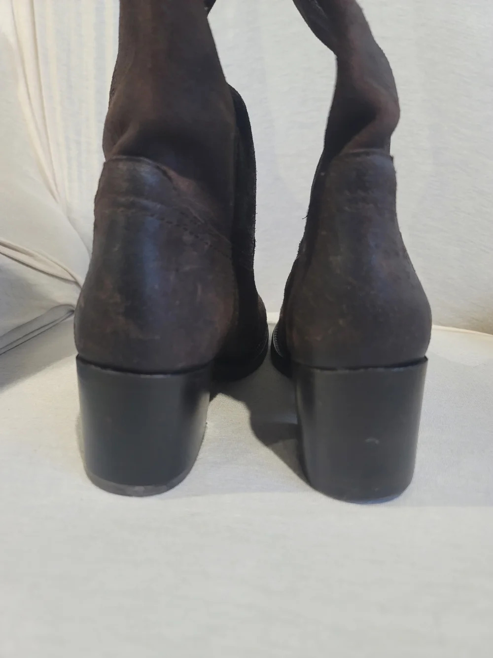Frye Brown Suede & Leather Tall Boots Size 6.5 EUC - Picture 6 of 10